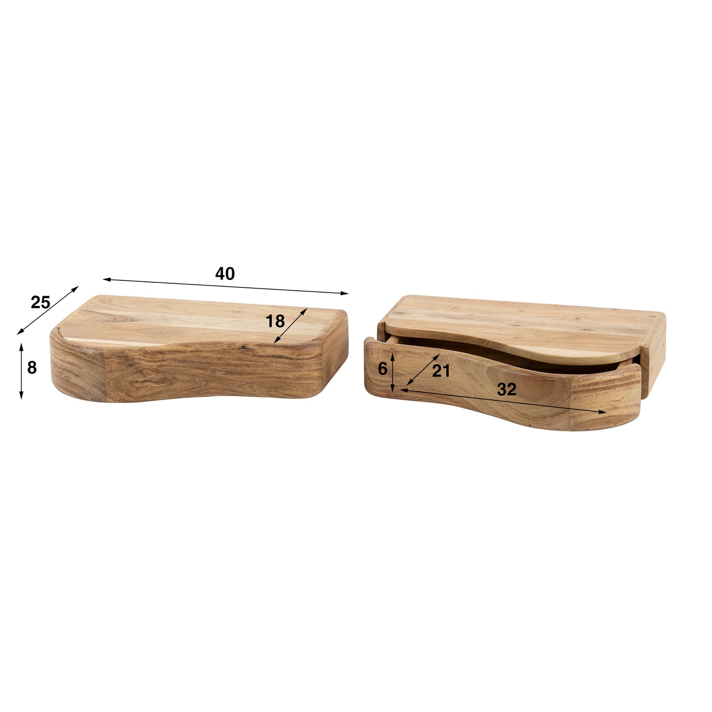 Nachtkastje Zwevend - Set van 2