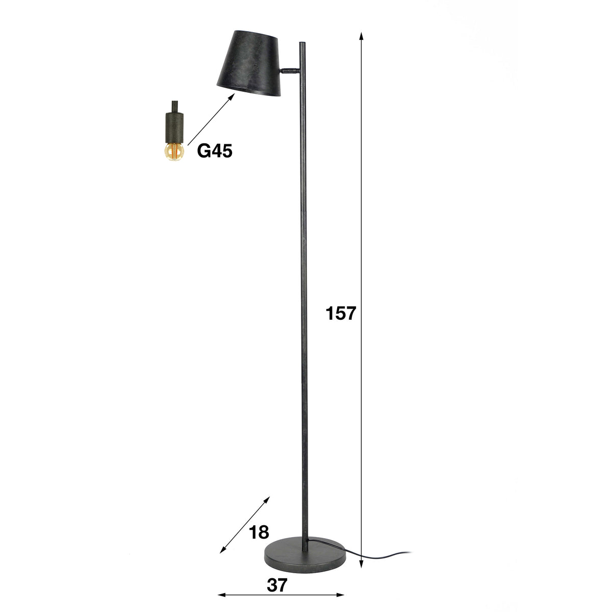 Vloerlamp Met Verstelbare Kap