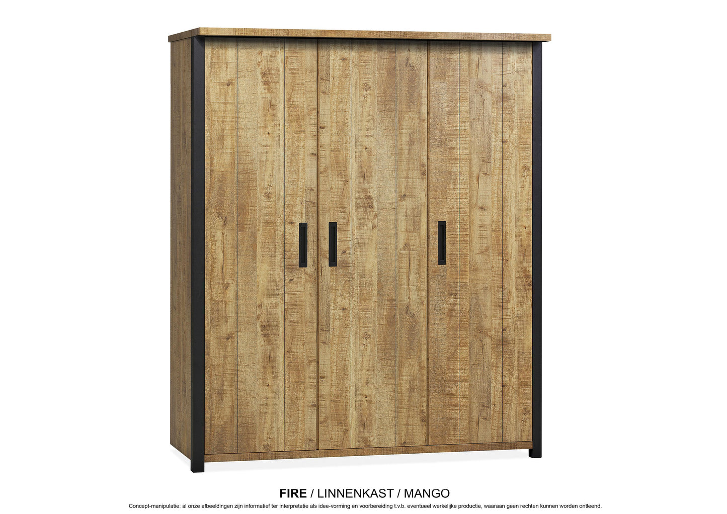 Linen cupboard 3-door Fire