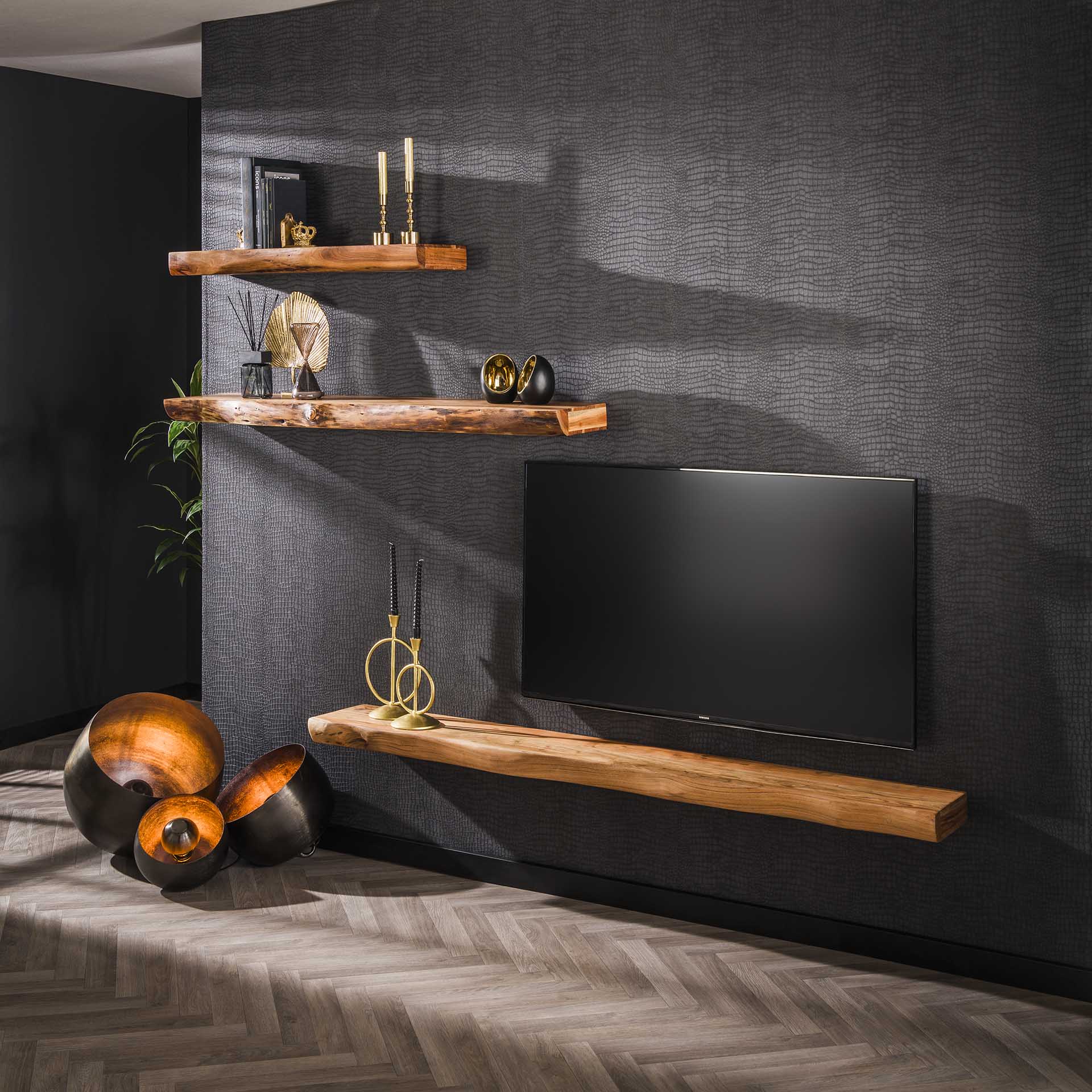 Wandplank Acacia 200 cm