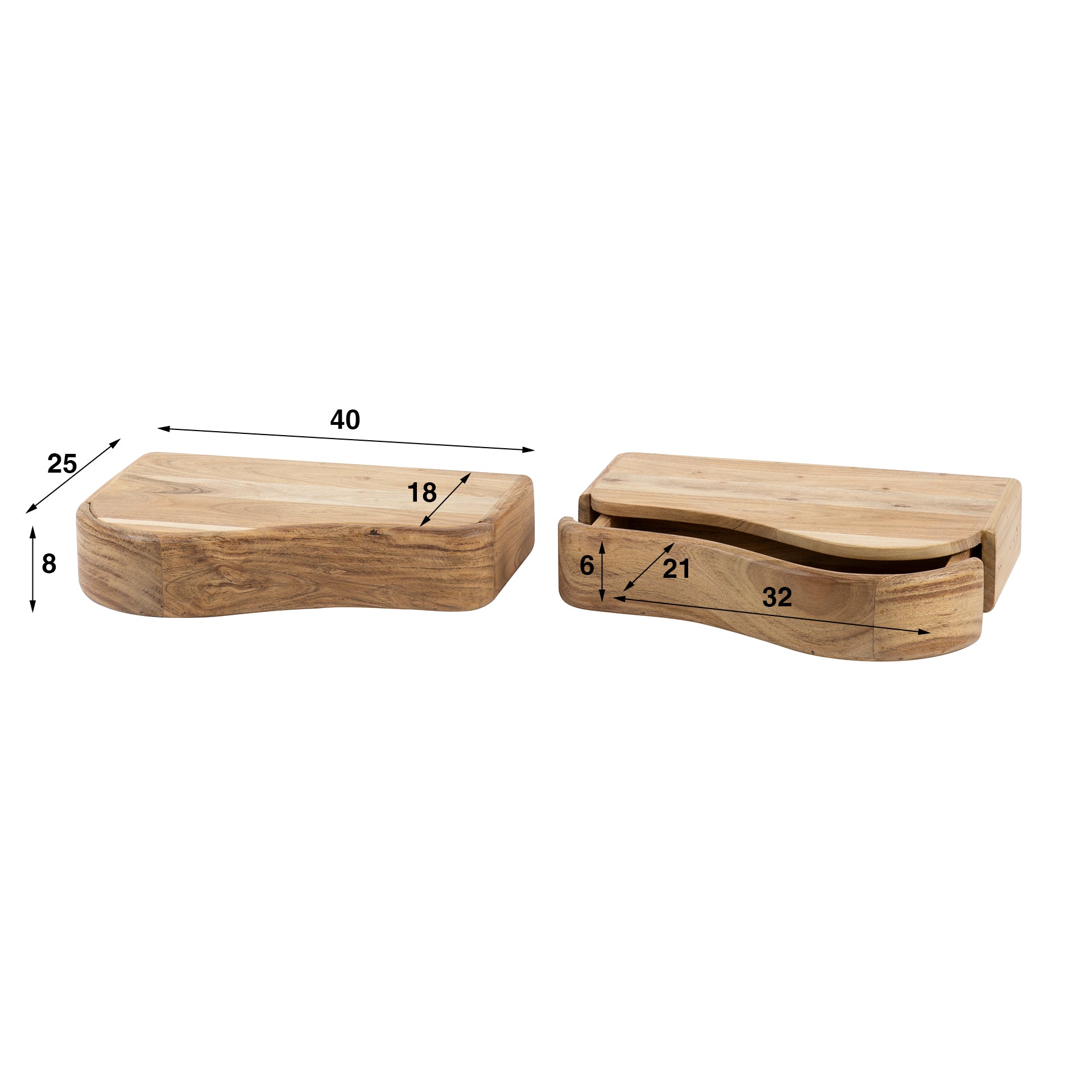 Nachtkastje Zwevend - Set van 2