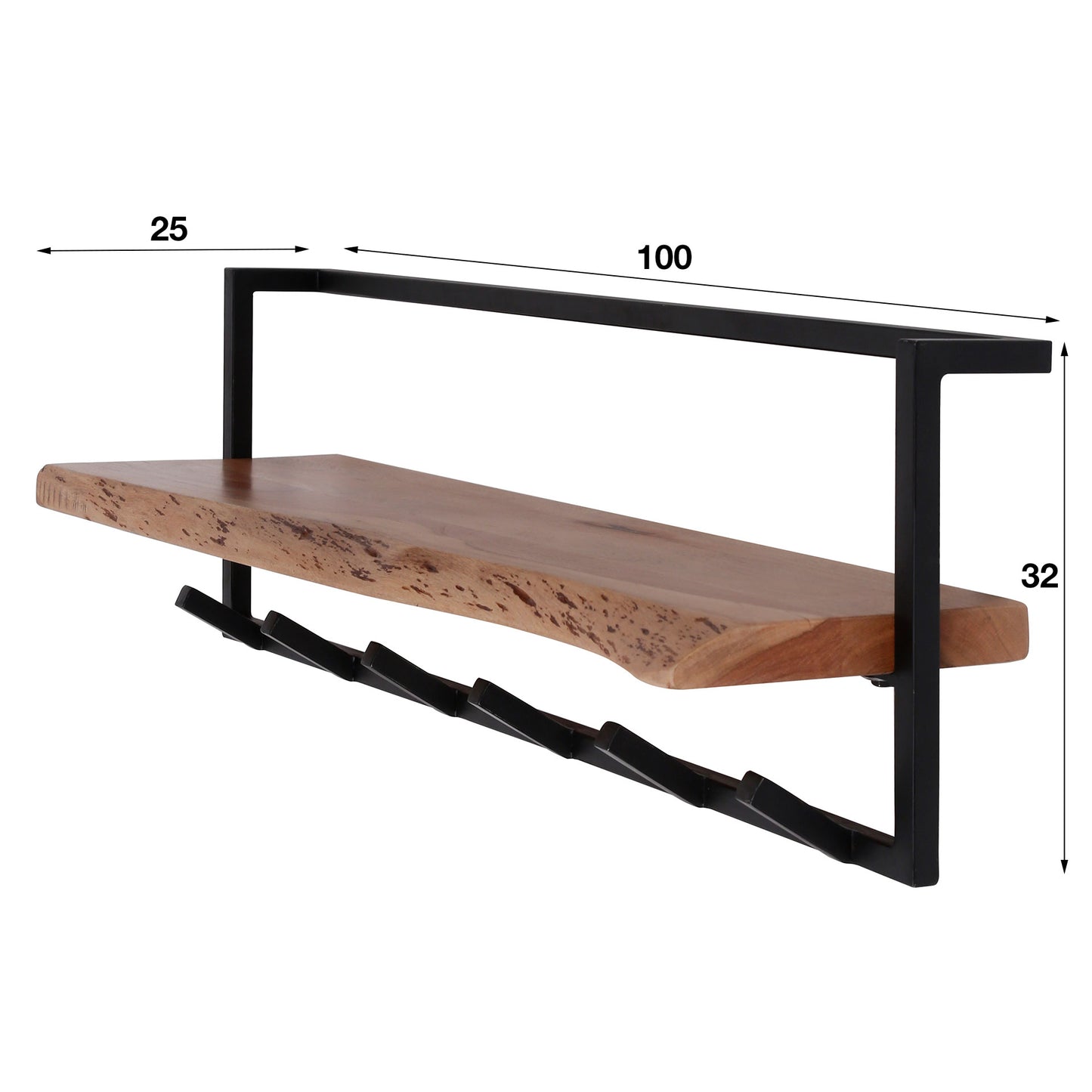 Kapstok met Hoedenplank Acacia