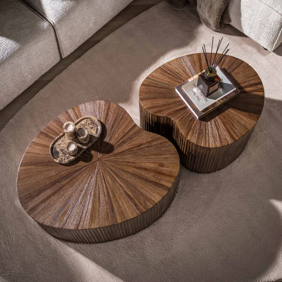 Salontafelset Maya Teak niervormig