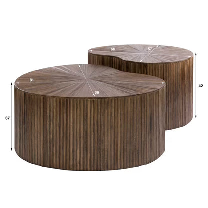 Salontafelset Maya Teak niervormig