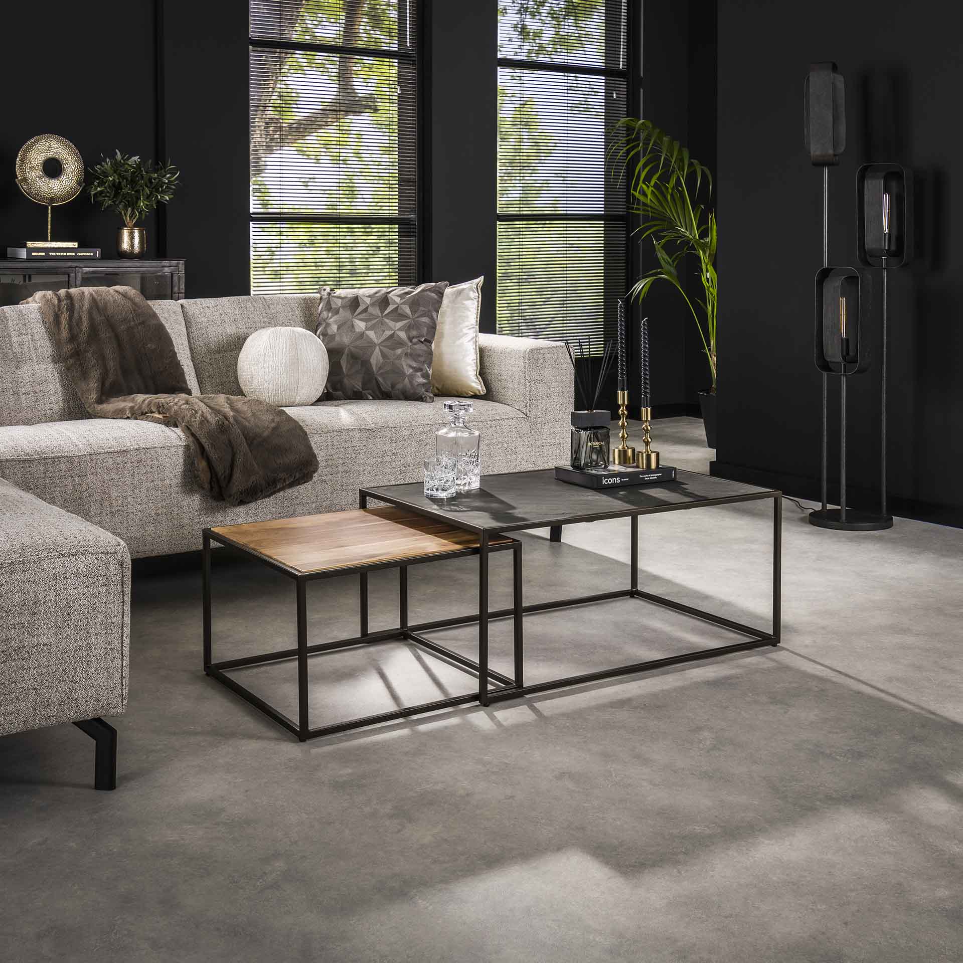 Salontafel Slate Mix - Set van 2