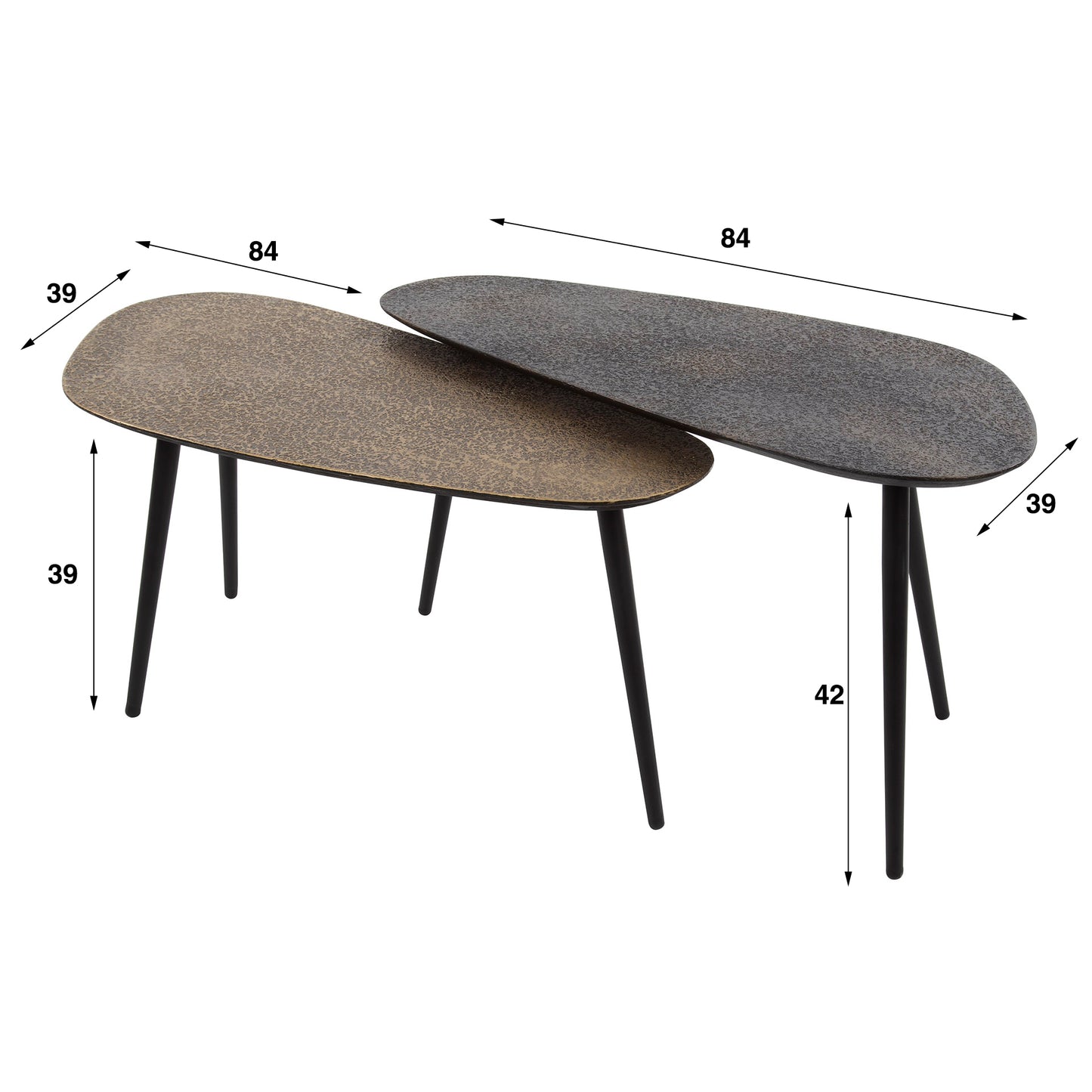 Salontafel Set Niervorm - 2 stuks