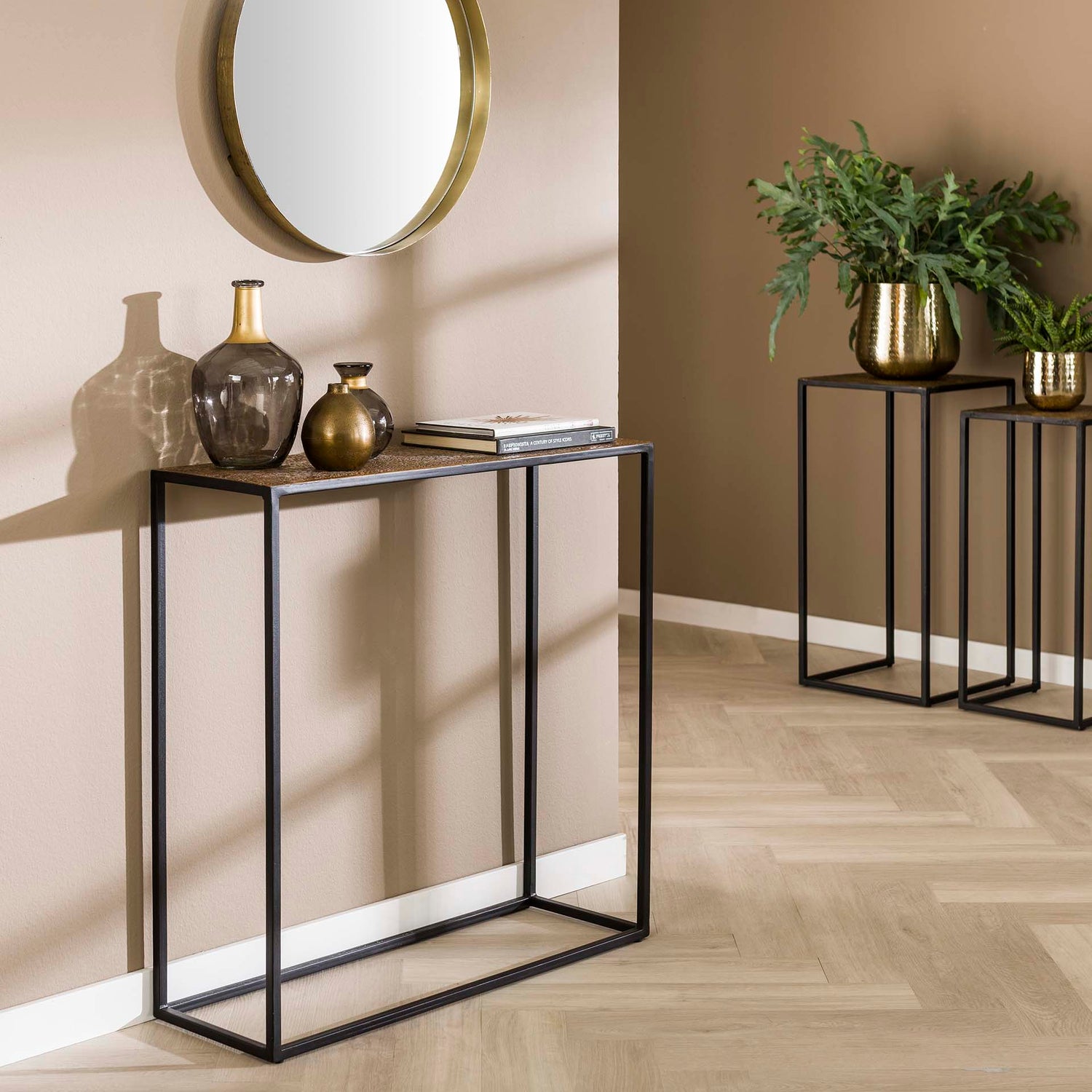 Haltafel Iron Metallic Antiek Bruin