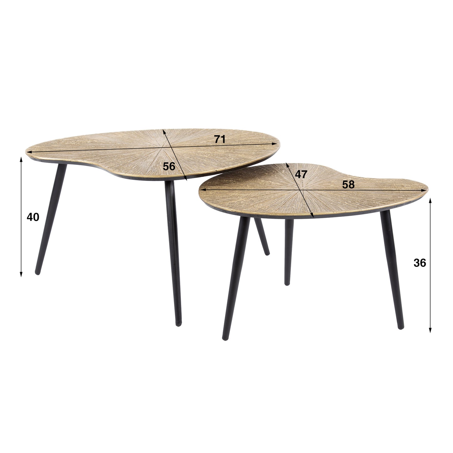 Salontafel Niervorm - Set van 2
