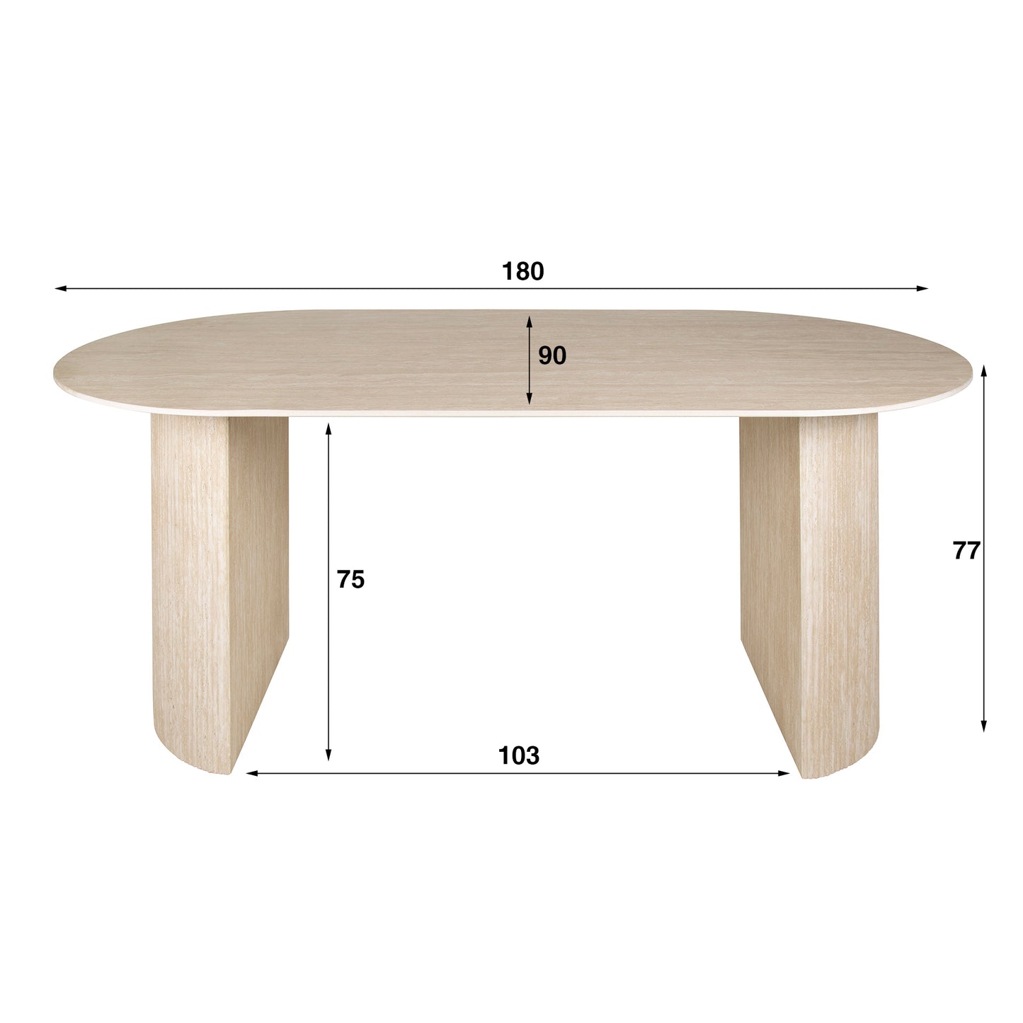 Eettafel Romano Arch 180 cm