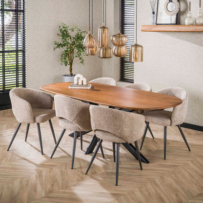 Eettafel Cliff ovaal 215 cm