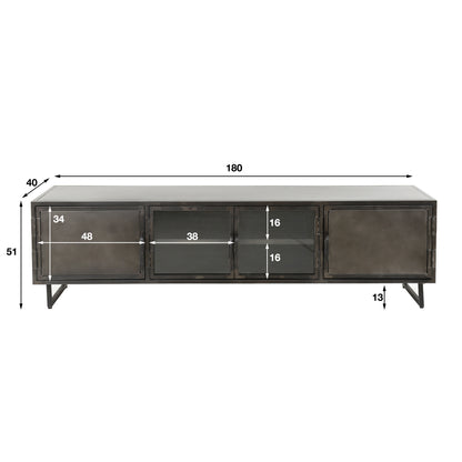 TV-meubel Gun Metal 180 cm