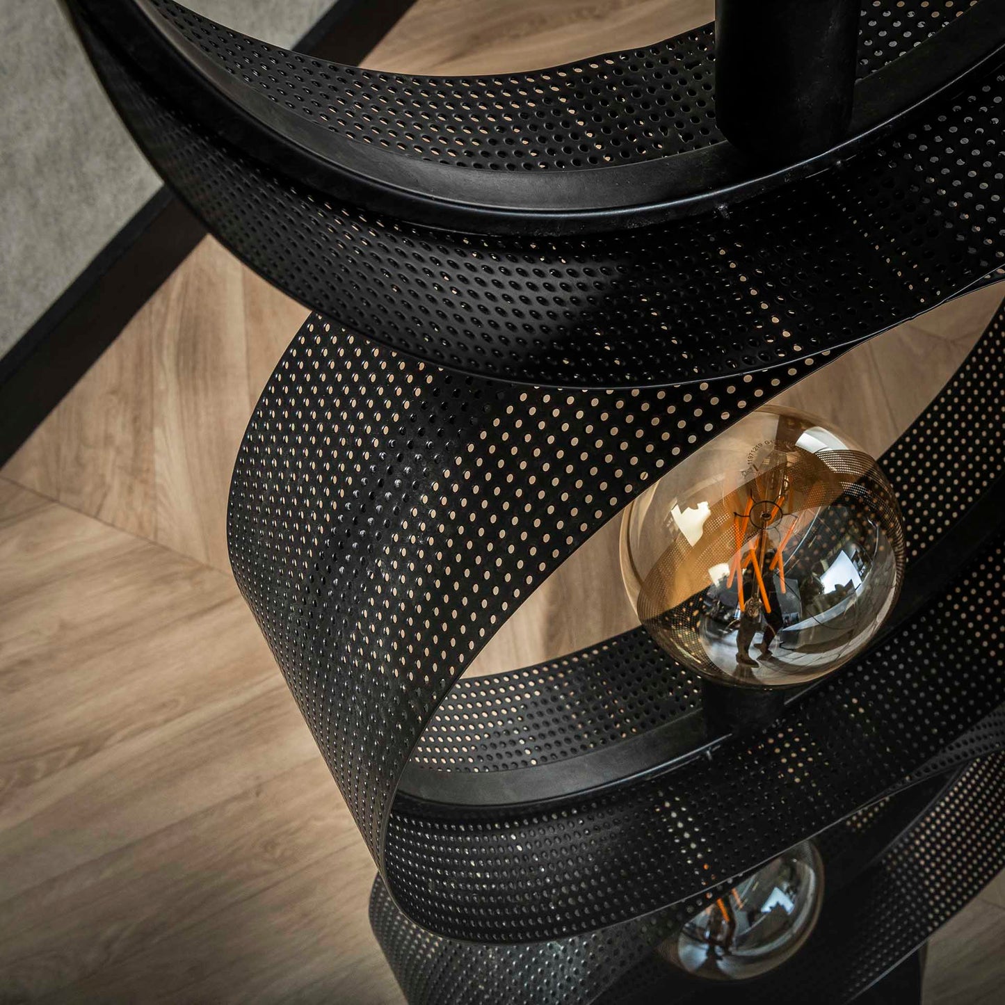 Vloerlamp Metaalringen Charcoal