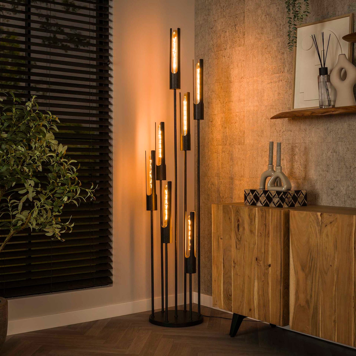 Vloerlamp Trapvormig - Zwart