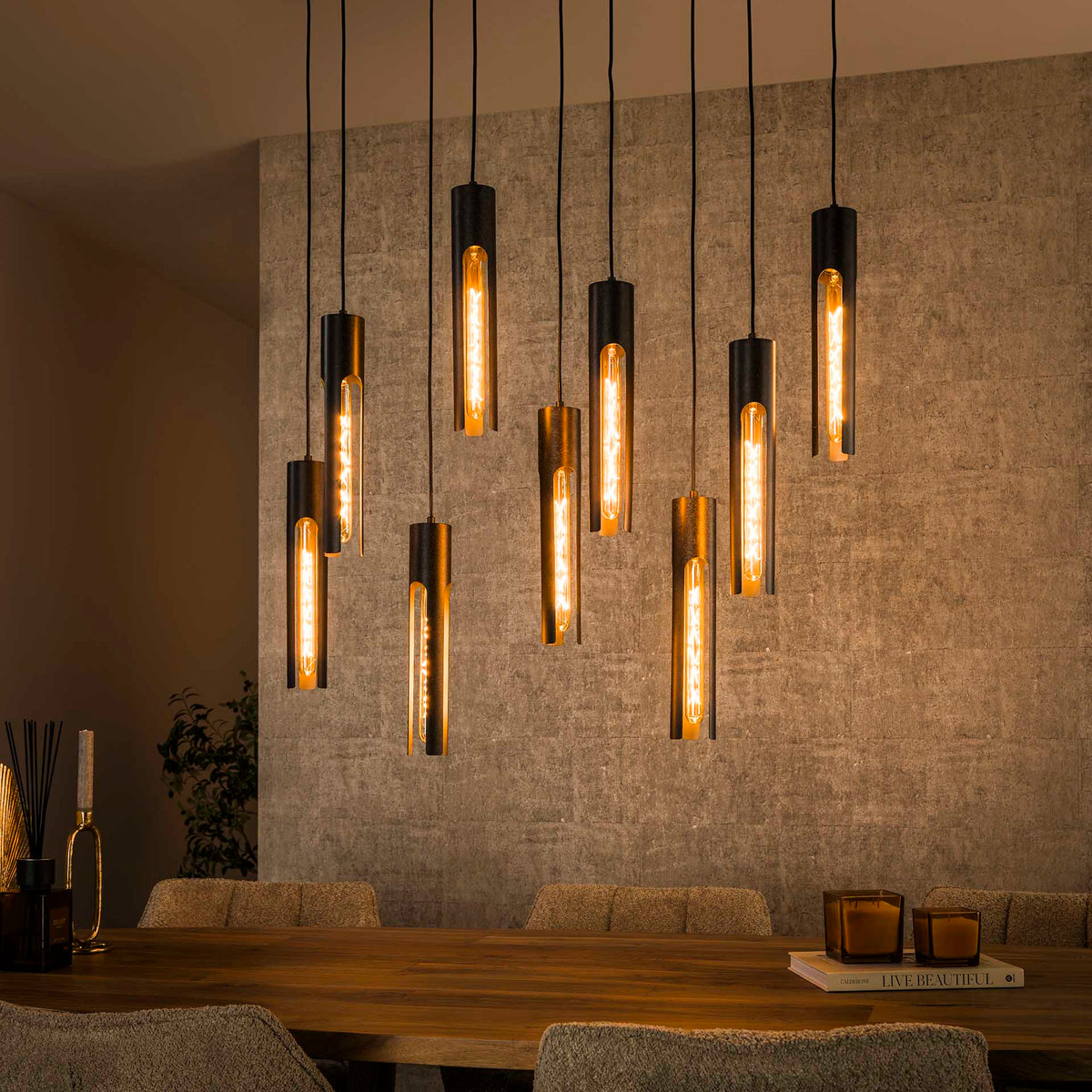 Hanglamp Tube Artic Black