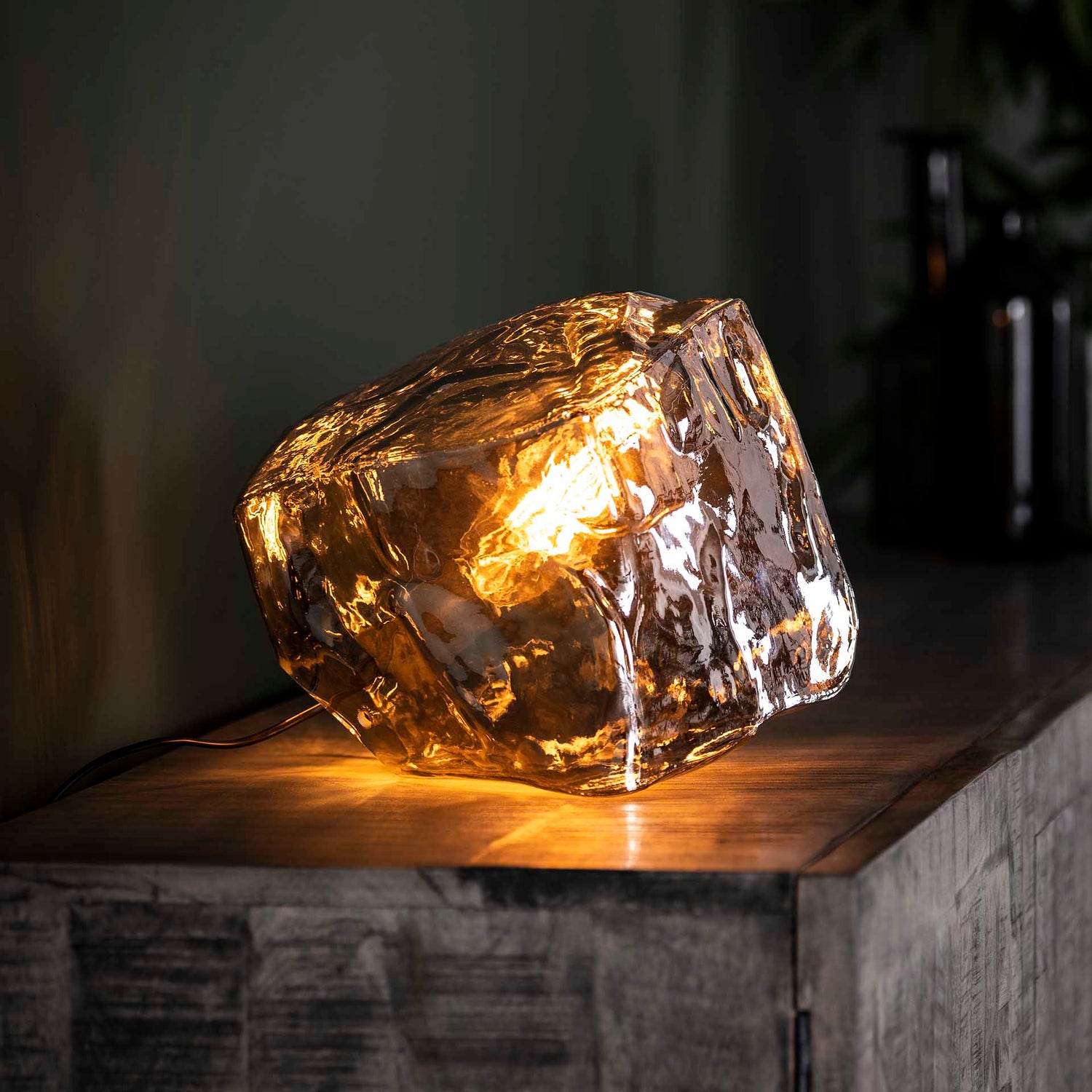 Tafellamp Chromen Glas