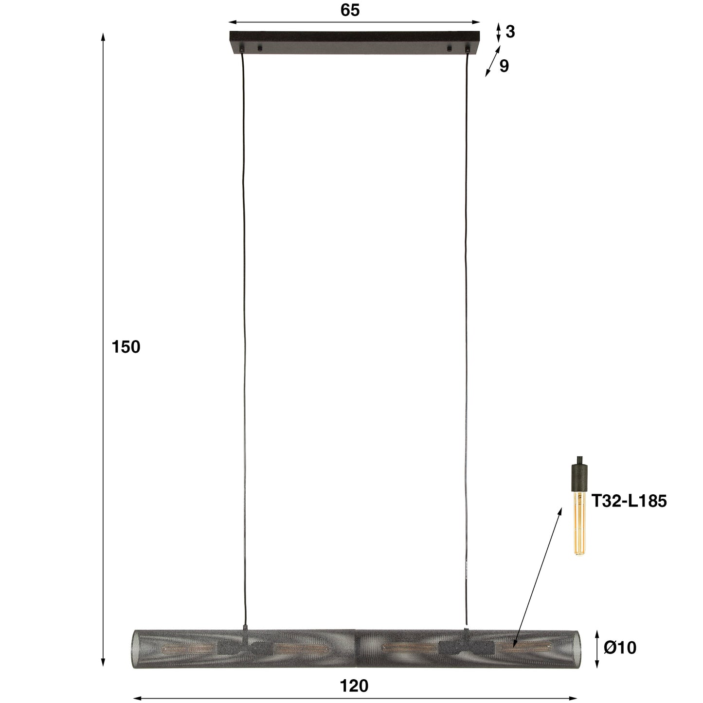 Hanglamp Tube Mesh