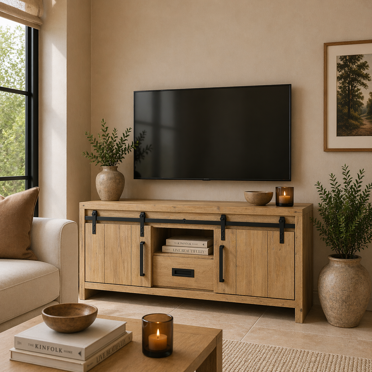 Cottage TV Kast klein 2 DR/1LA/1 OPEN