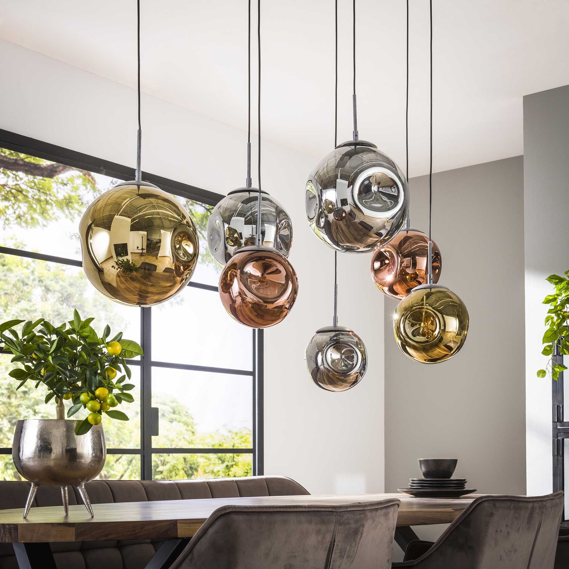 Hanglamp 7L oud zilver