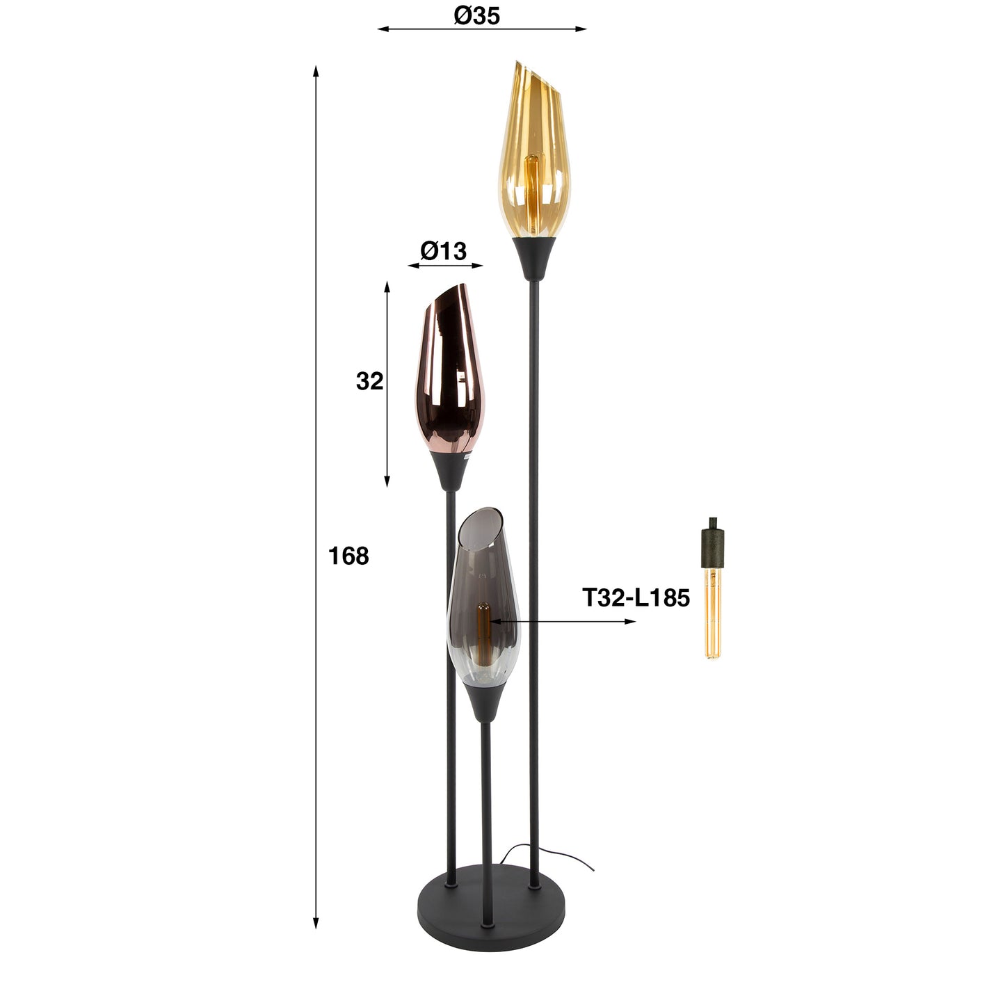 Vloerlamp Cocoon Mix Glass