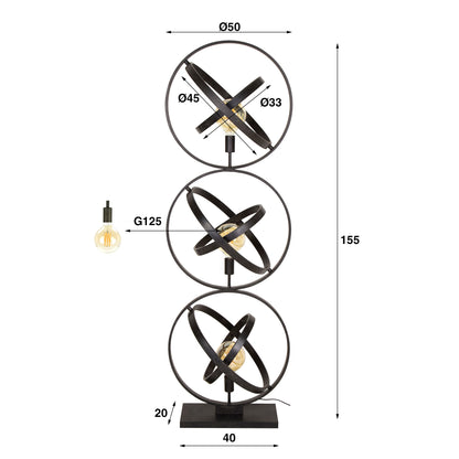 Vloerlamp met verstelbare ringen