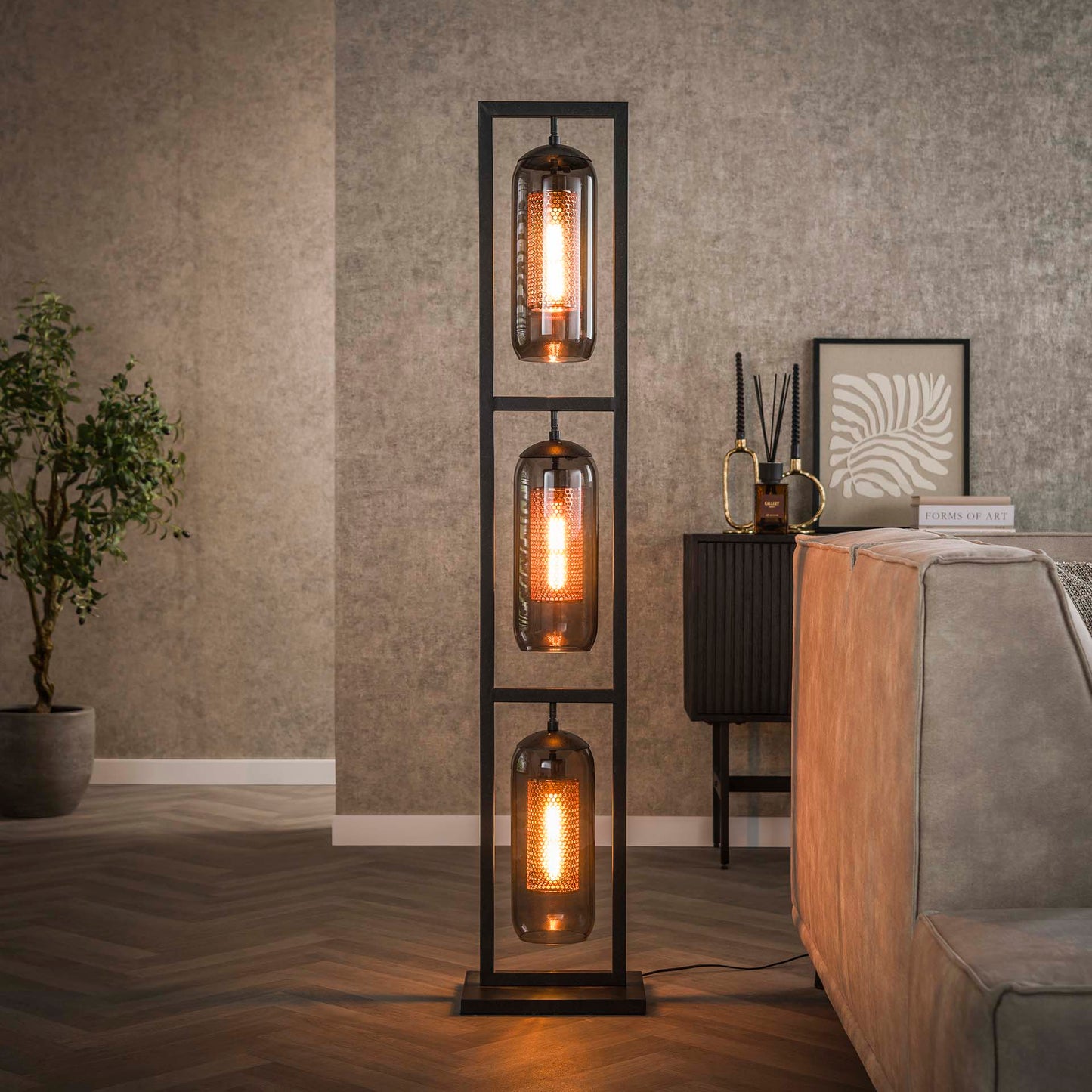 Vloerlamp Smoke Glass Mesh