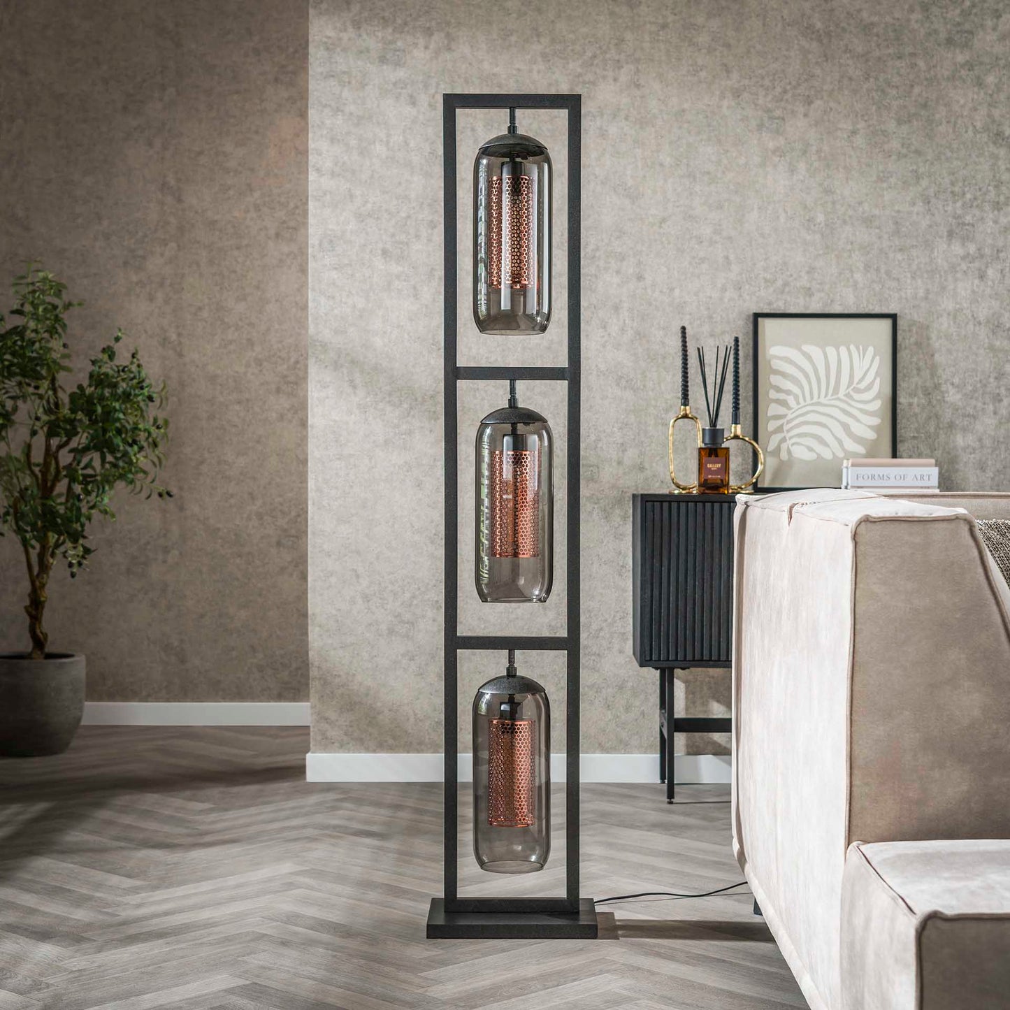 Vloerlamp Smoke Glass Mesh