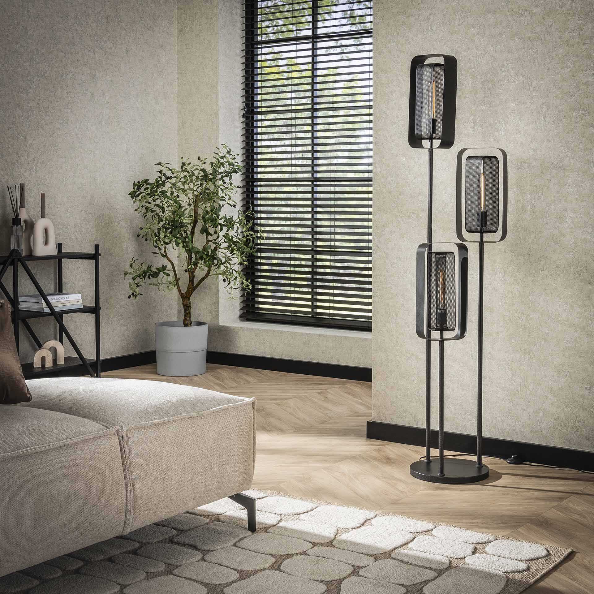 Vloerlamp Mesh Artic Black
