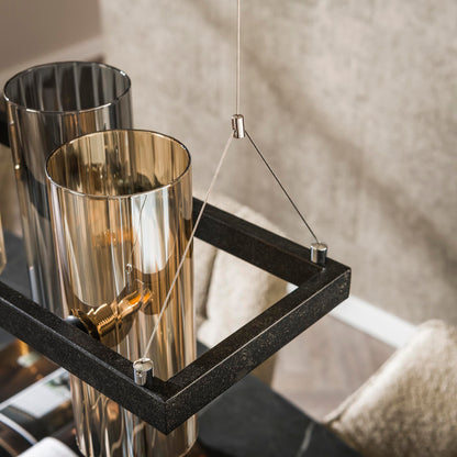 Hanglamp met 10 glazen cilinders