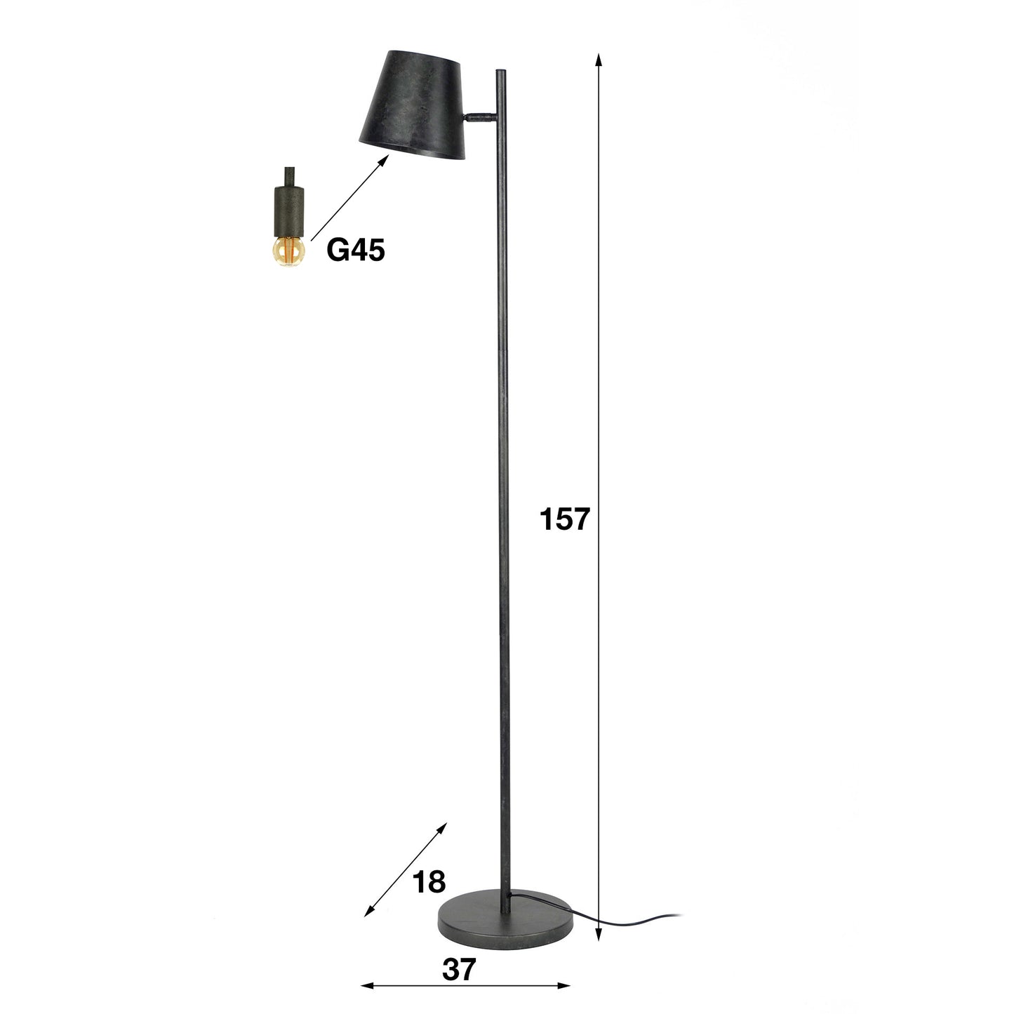 Vloerlamp Met Verstelbare Kap