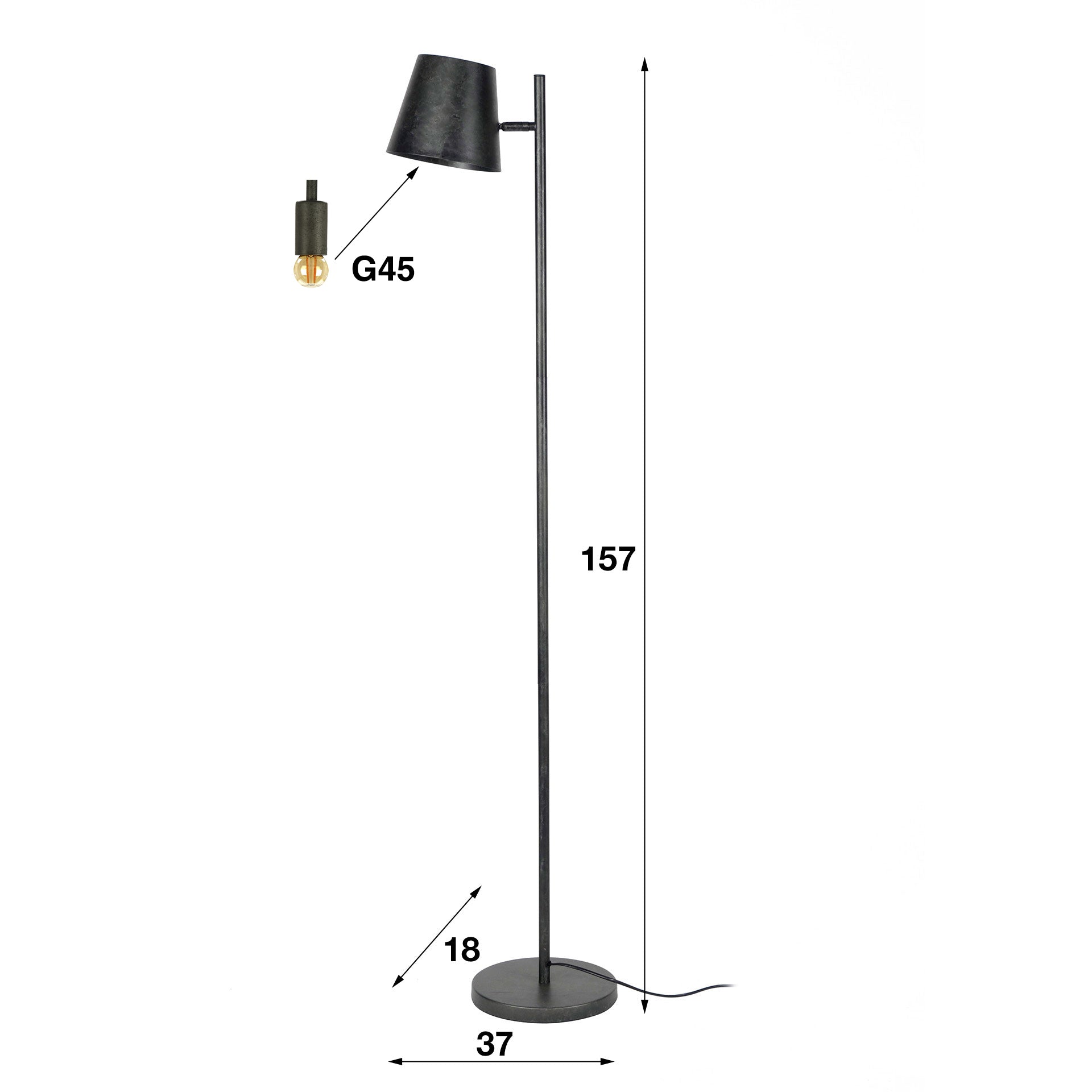Vloerlamp Met Verstelbare Kap