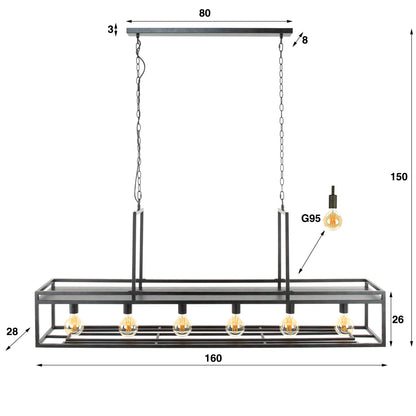 Hanglamp 6L Charcoal