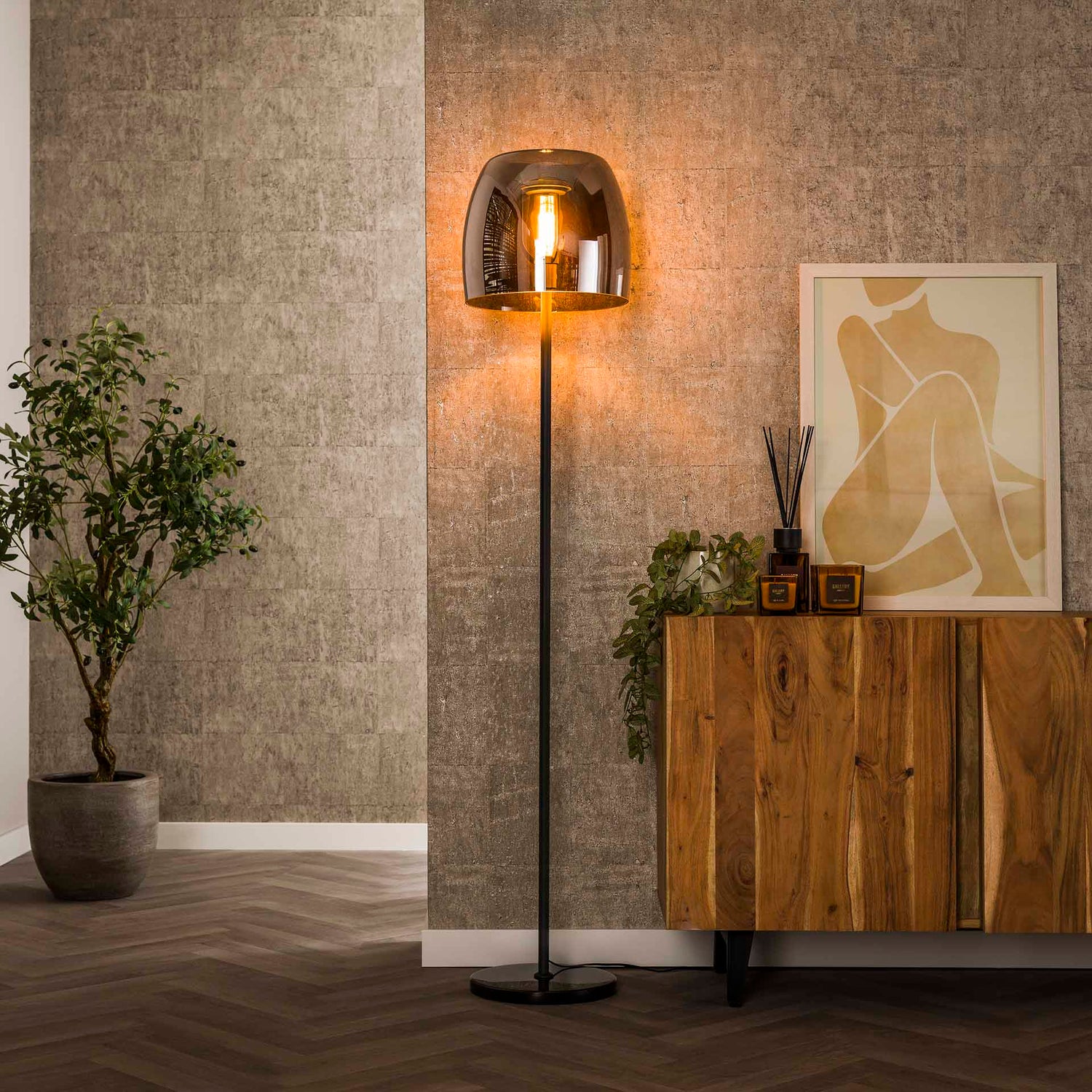 Vloerlamp Drift Glass