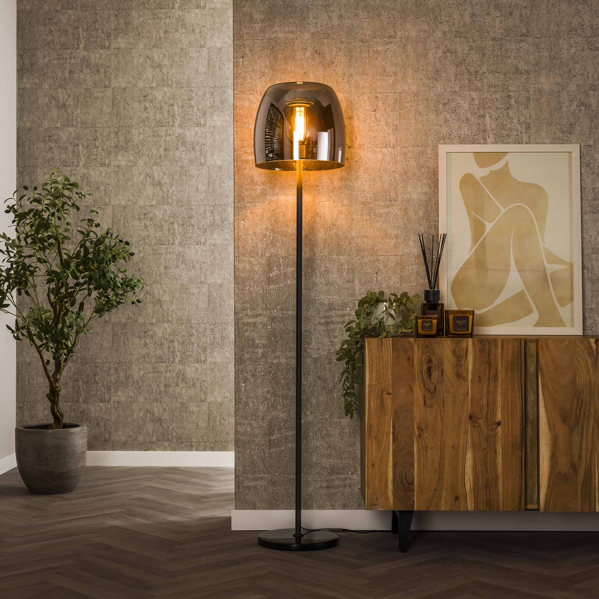 Vloerlamp Drift Glass