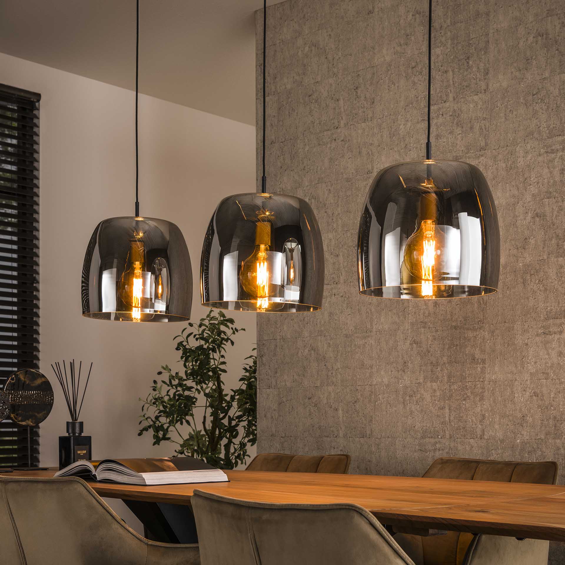 Hanglamp Drift Glass - 3 luces
