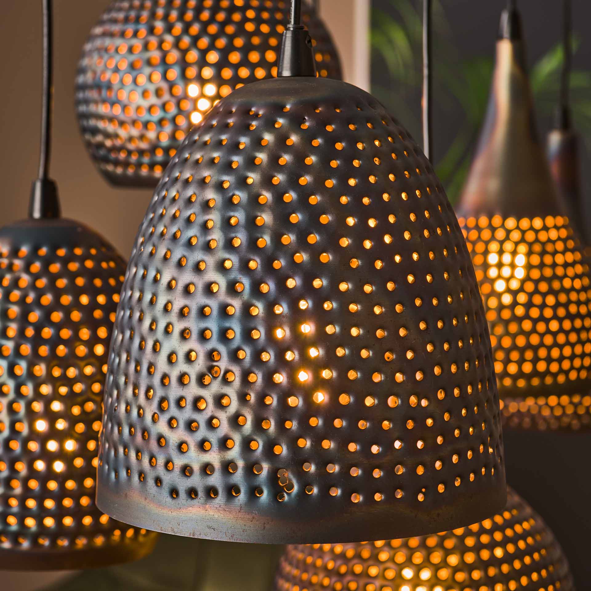 Hanglamp 7L met verstelbare lampenkappen