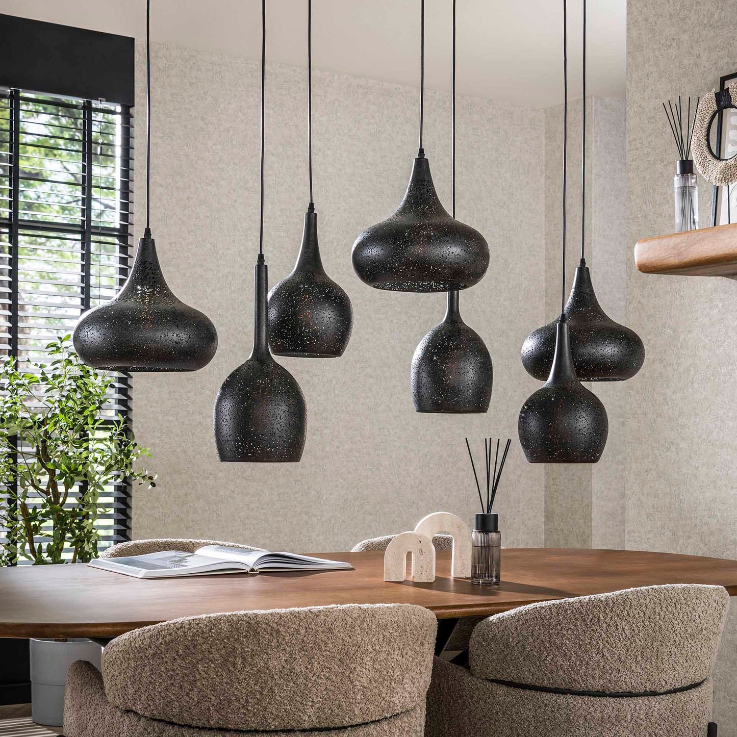 Hanglamp Artic Zwart - 7 Lichtpunten