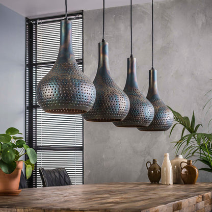 Hanglamp 4L met kegelvormige lampenkappen