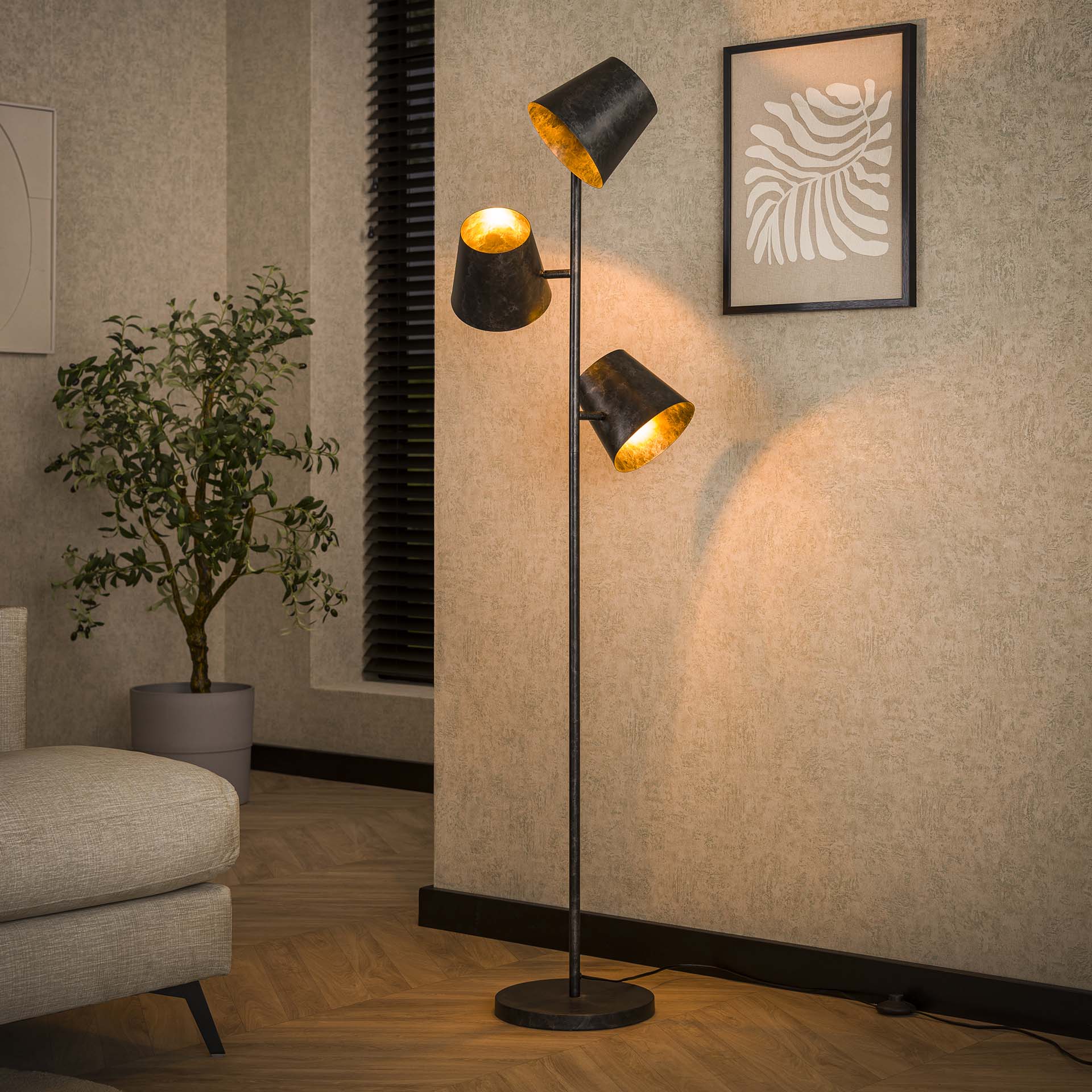 Vloerlamp 3L Charcoal