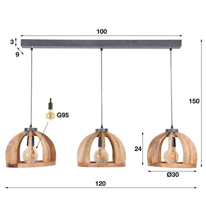 Hanglamp Mangohout 3L