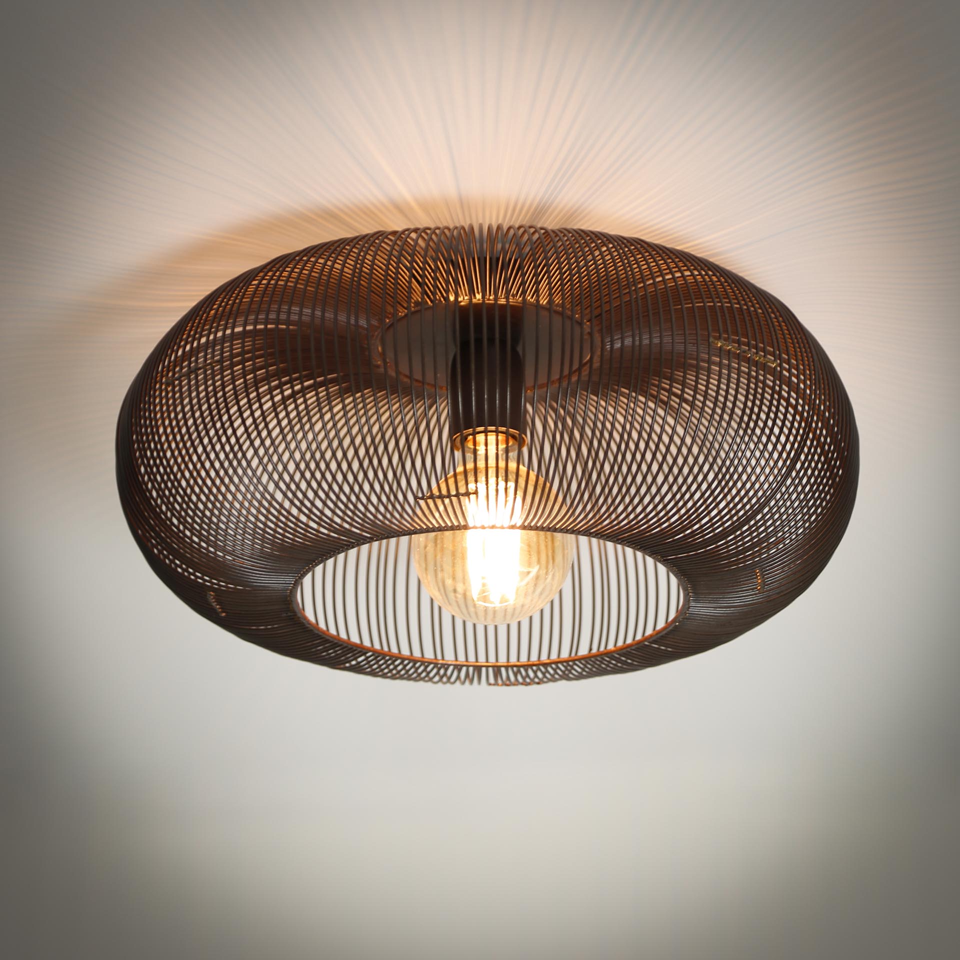 Plafondlamp Koper Zwart Nikkel