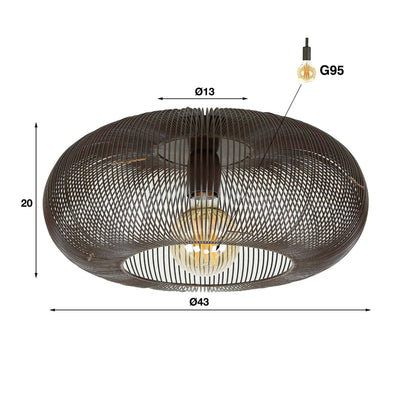 Plafondlamp Koper Zwart Nikkel