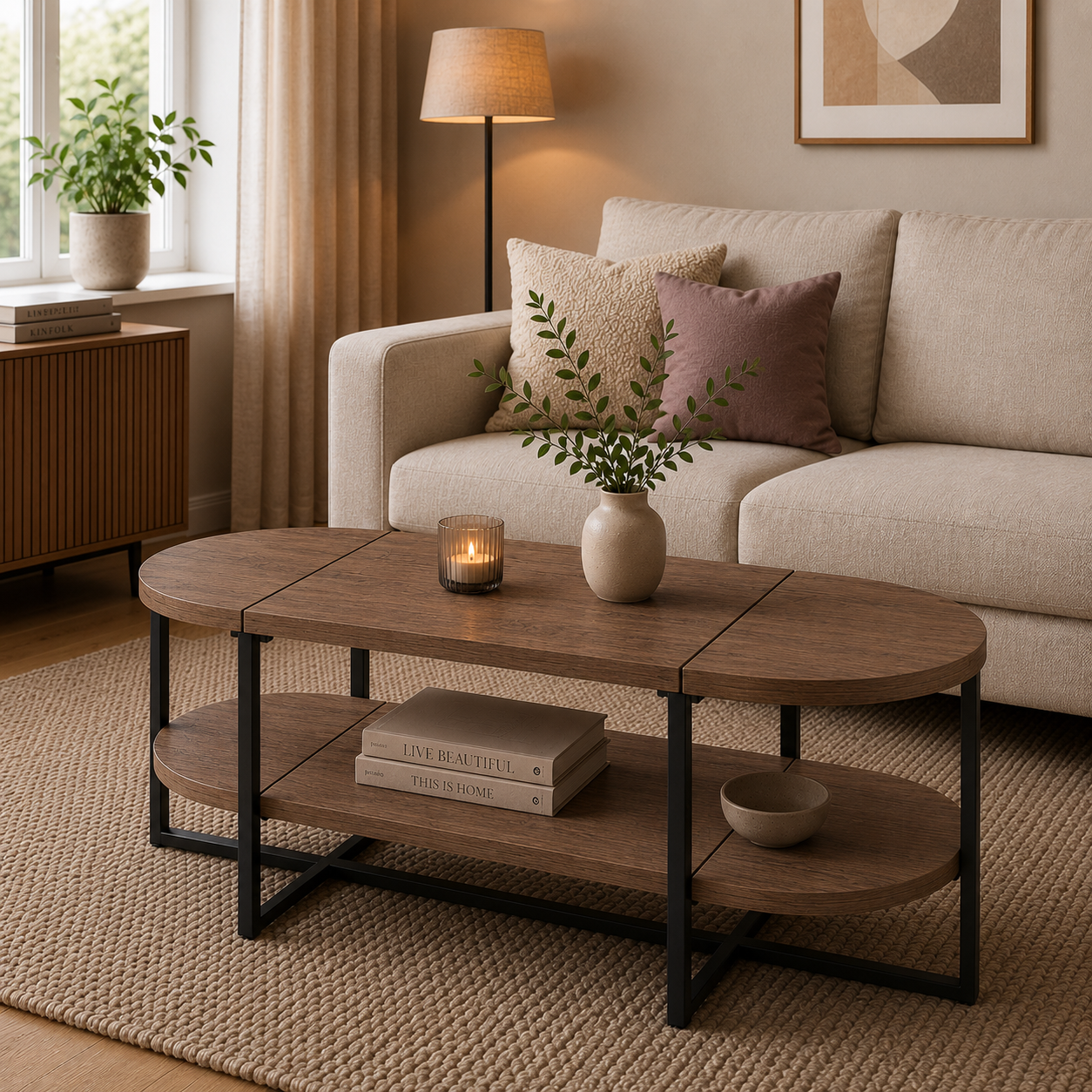 Lynn oval coffee table