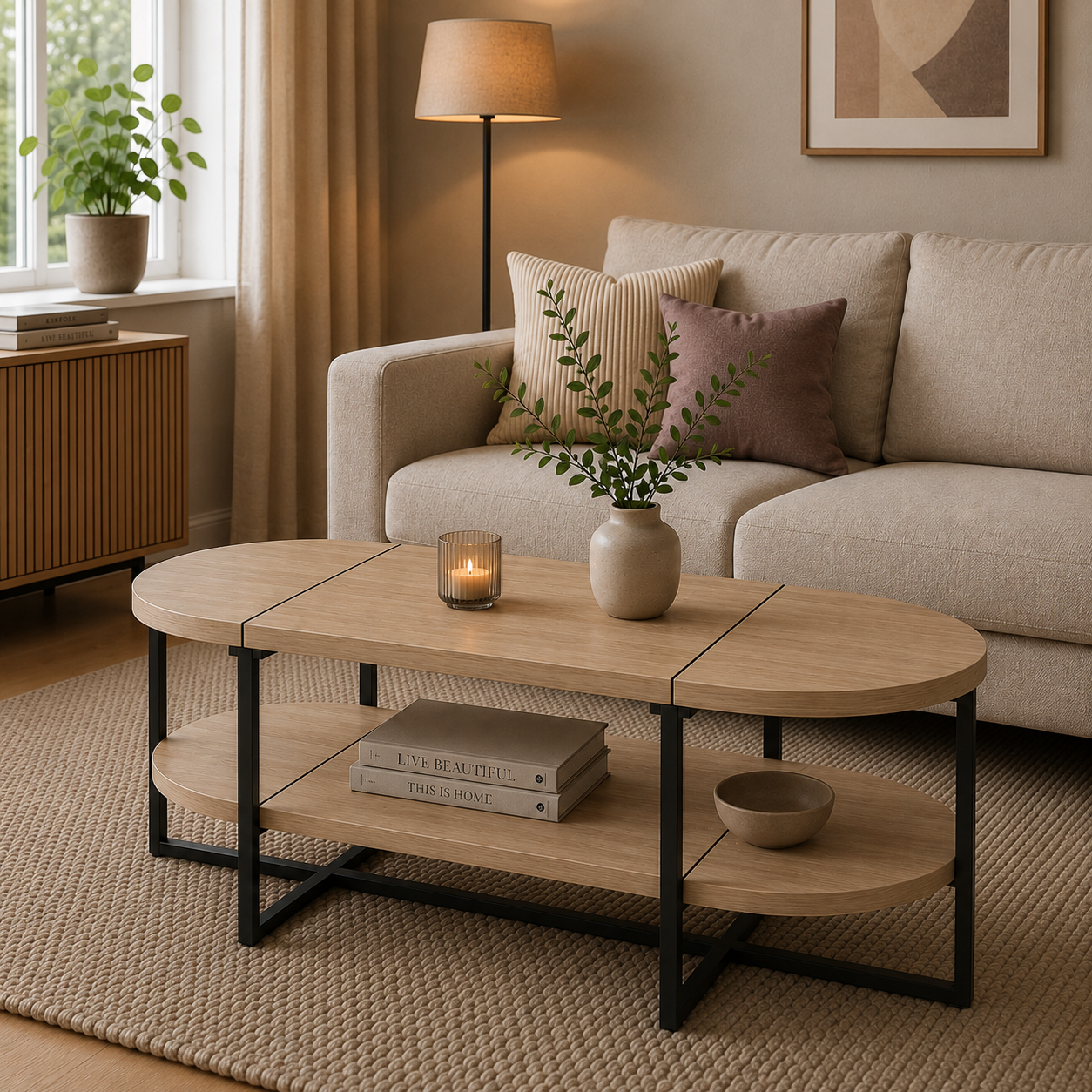 Lynn oval coffee table