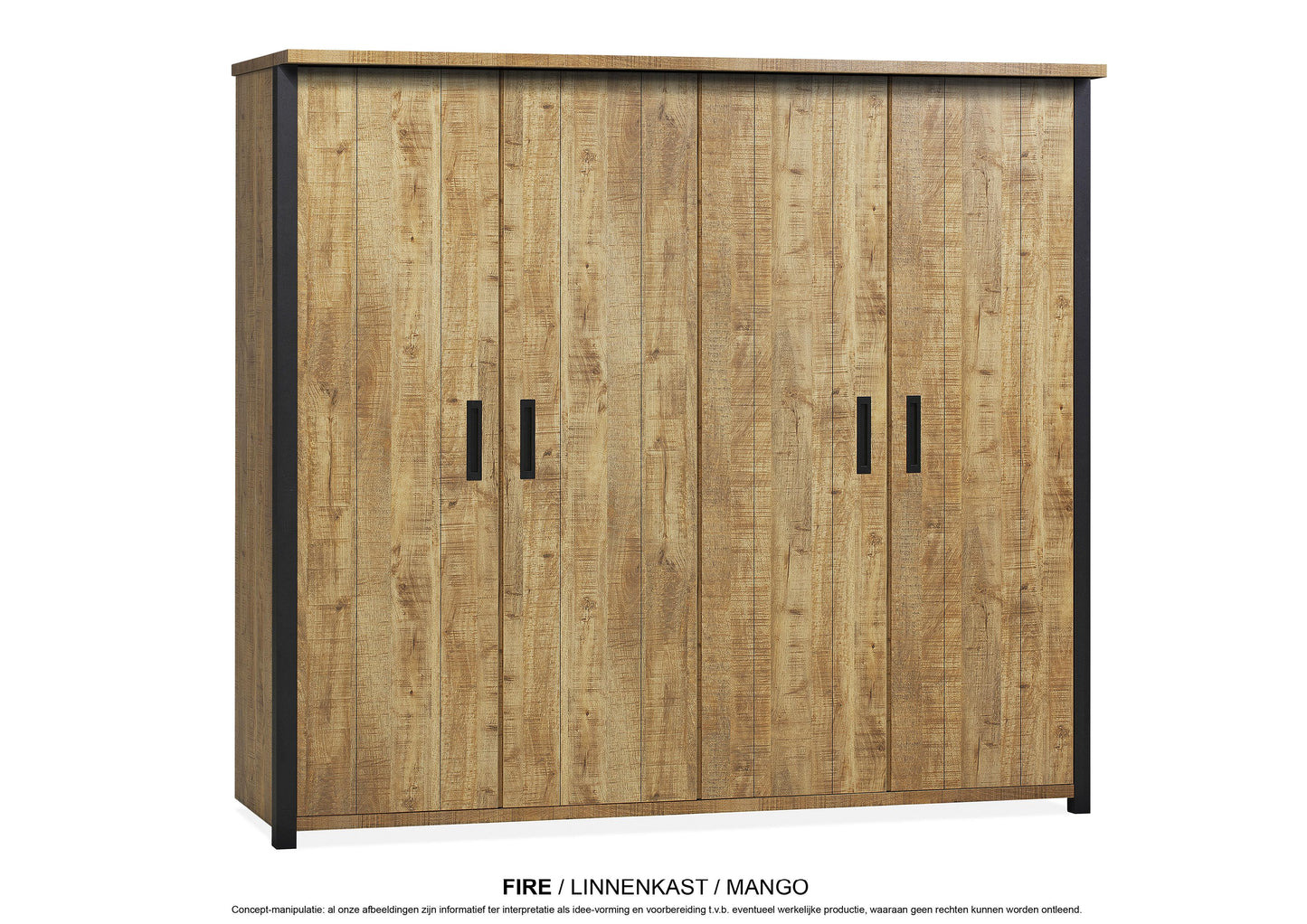 Linen cupboard 4-door Fire
